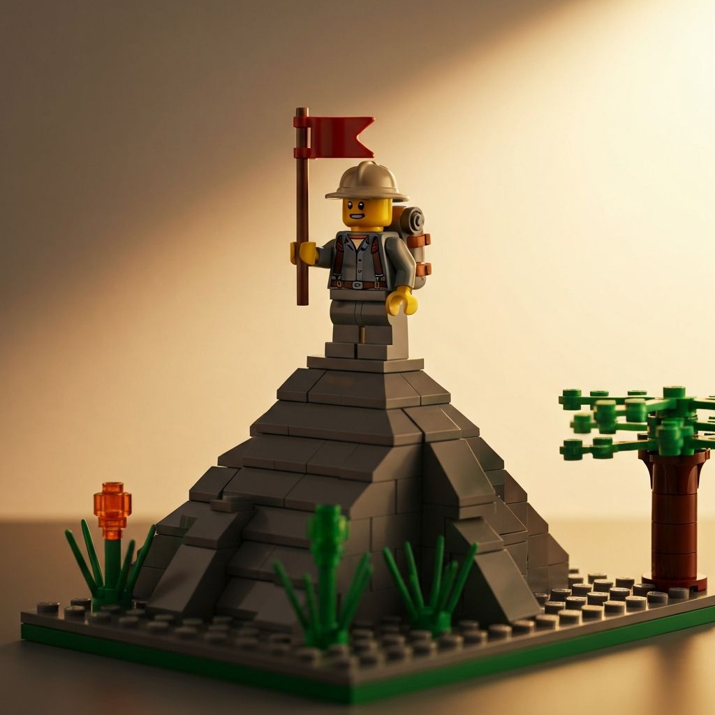 Explorer Minifigure on Mountain Peak