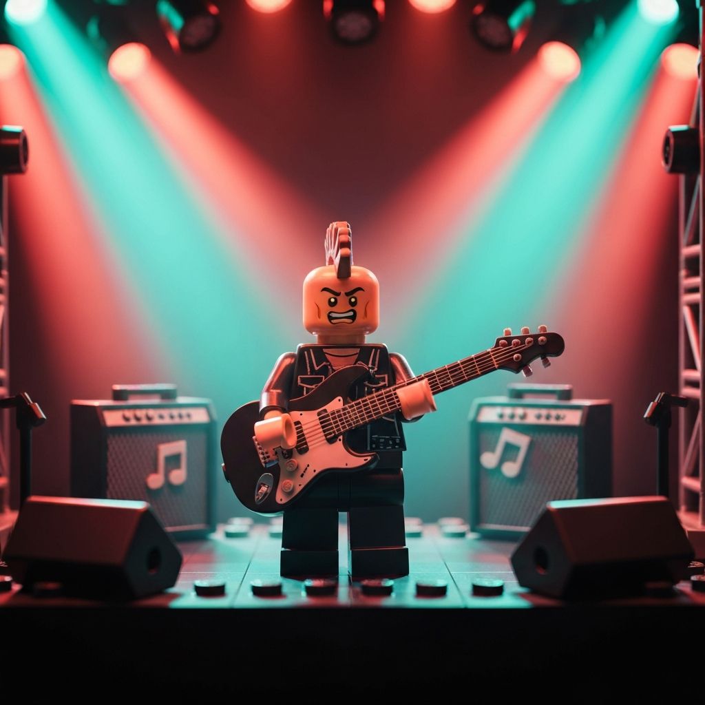 Rock Musician Minifigure on Stage